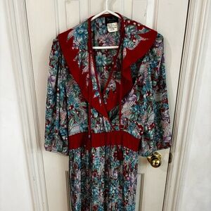 vintage silk 80s 90s floral dress